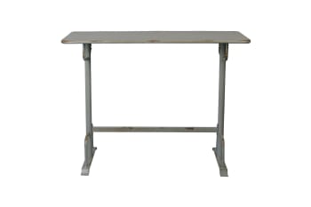 Declan - Table de bar en métal gris