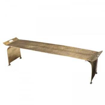 Jonas - Table basse rectangulaire aluminium doré L163