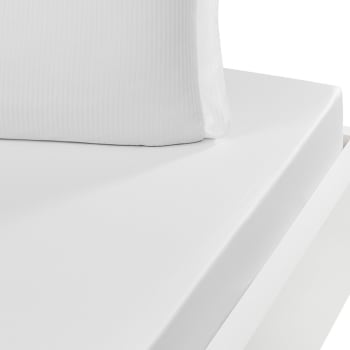 Versailles - Drap housse uni en satin de coton Blanc 90x190 cm