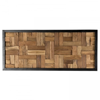 Suzy - Decoración de pared rectangular de madera teca reciclada 46x106 cm