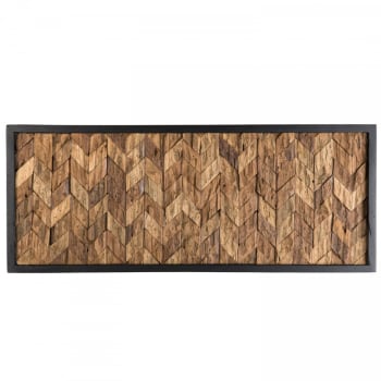 Suzy - Decoración de pared rectangular de madera teca natural 40x100