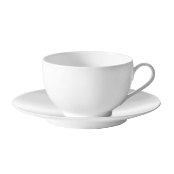 Envie blanc - Tazza da tè e piattino (x6) in porcellana bianco