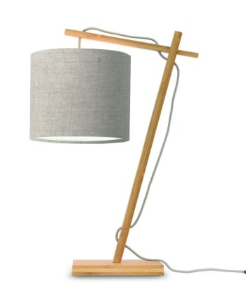 ANDES - Lampe de table bambou/lin H46cm