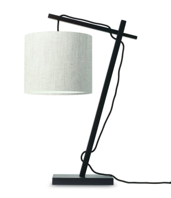 Andes - Lampe de table bambou noir/lin H46cm
