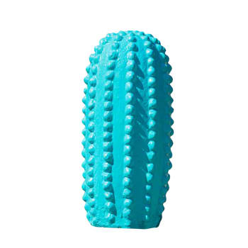 Estatua cactus deco de jardín azul 30cm