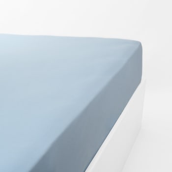 Drap-housse en coton 140 x 200 cm bleu clair JANBU 