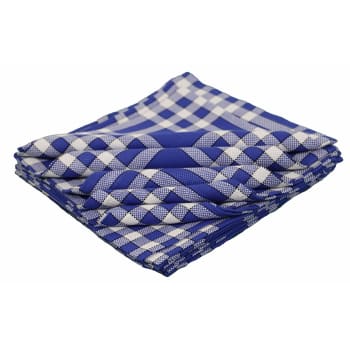 Lot de 10 nelly - Lot de 10 serviettes de tables carreaux vichy en coton bleu