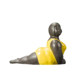 Statue femme jaune L75cm