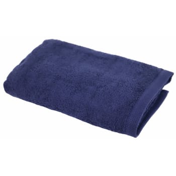 Serviette essentielle - Serviette de toilette éponge en coton bleu marine 50x100 cm