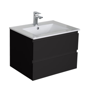 Sorrento - Meuble simple vasque 60cm  Noir + vasque