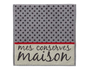 CONSERVE - Lot de 3 essuies-mains gris en coton 50x50