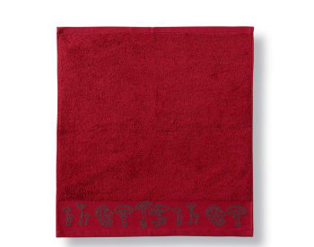 BOLET - Essuie-mains rouge en coton 50x50