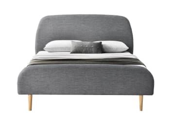 Sandvik - Estructura de cama de estilo escandinavo gris 140 x 190 cm