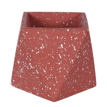 Muzz - Cache-pot hexagonal en terrazzo rouge brique H9