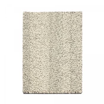 Bouclen - Tapis shaggy 140x200 cm tissé en laine ecru