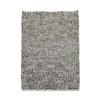 Coble - Tapis salon 170x240 cm tissé en laine gris