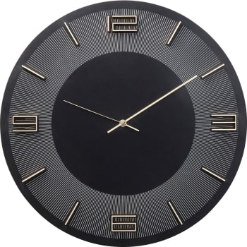 Leonardo - Reloj pared negro/oro ø49cm