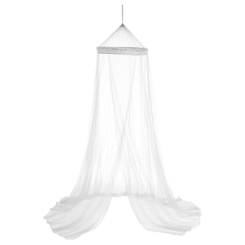 Ciel de lit moustiquaire polyester blanc 60x250 cm
