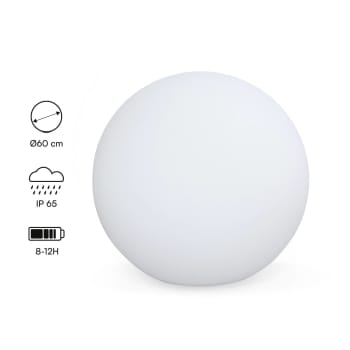 Boule lumineuse BALL (D35cm) en polyéthylène blanc - Keria et