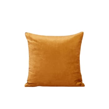 Cuscino Udaipur con pompon - Giallo - 100% cotone - 40 x 40 cm - DEKO