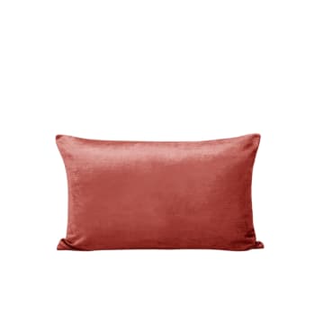 Castiglione - Housse de coussin en velours Argile rose et taupe 28x47 cm