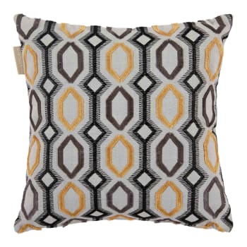 Housse de coussin TRIAGO ocre et noir