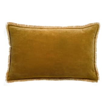 Fara - Coussin uni  en coton bronze 40 x 65