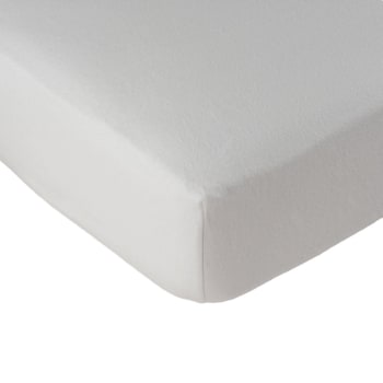 Protège matelas molleton - Alèse protège matelas molleton en coton blanc 140x190 cm