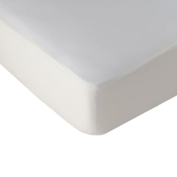 Double silence - Alèse protège matelas lit double en polyuréthane blanc 100x200 cm