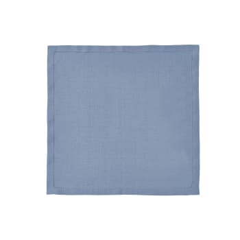 FLORENCE - Serviette de table en lin bleu egée 50x50cm