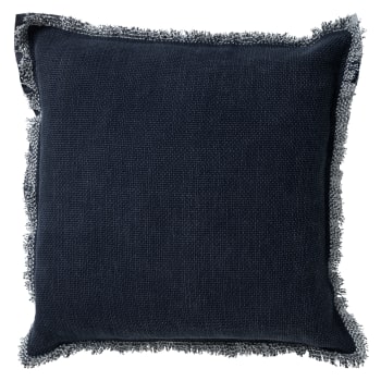 Burto - Coussin - bleu en coton 45x45 cm uni