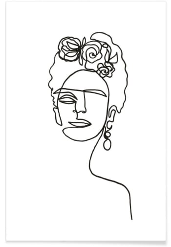Frida - Affiche blanc & noir