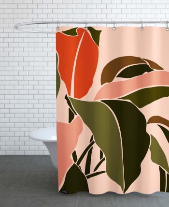 Plant - Rideau de douche en polyester en vert &  150x200