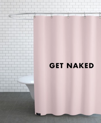 Get naked - Rideau de douche en polyester en rose 150x200