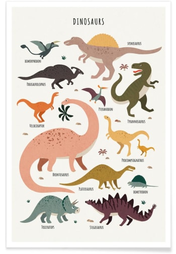 Dinosaur friends - Affiche multicolore