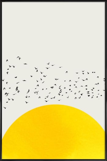 A thousand birds - Affiche dans cadre standard (noir) jaune 20x30