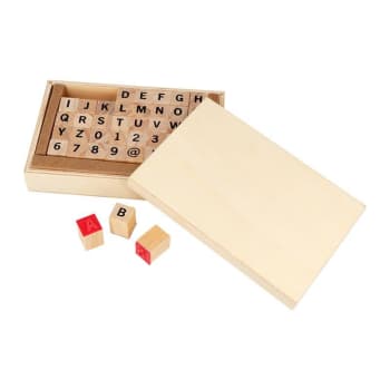 ALPHABET - Set de 40 tampons en bois alphabet