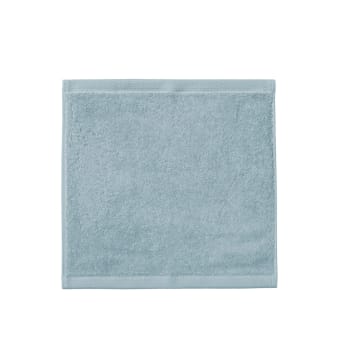 ESSENTIEL - Carré visage en coton bleu islande 30x30