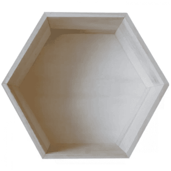 Petite étagère hexagonale en manguier massif