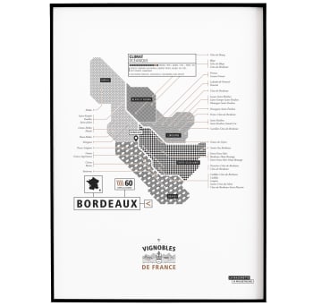 Affiche d'art vignoble de Bordeaux 30 X 40 cm