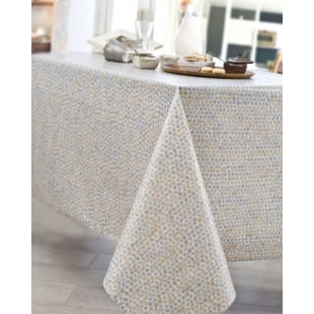 Nappe plastifié en coton enduit gris 155 EVENTAILS