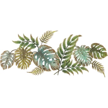 Jungle party - Patère 6 crochets feuilles tropicales en acier