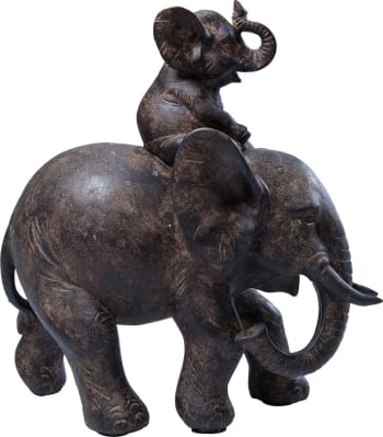 Dumbo uno - Figura de elefante de poliresina marrón