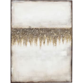 Abstract fields - Cuadro abstracto gris y marrón 90x120