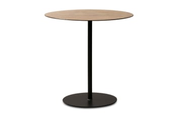 Xyleme - Pequeña mesa auxiliar de madera y metal de color marron