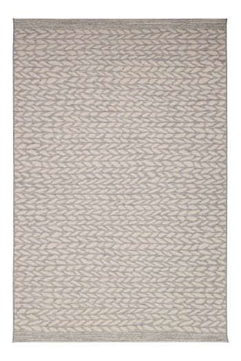 LEAVES - Tapis deco scandinave tressé gris 115x170, OEKO-TEX®
