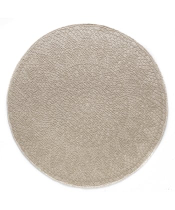 CROCHET - Tapis rond scandinave crochet beige 130x130, OEKO-TEX®