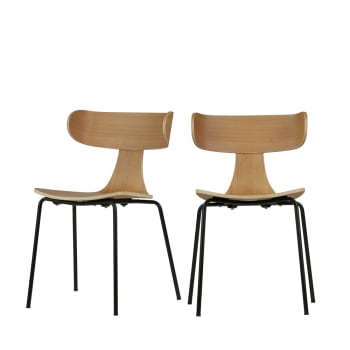 Form - Lot de 2 chaises design empilables naturel
