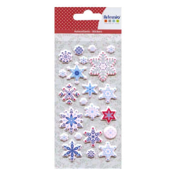 FOLK - 22 stickers puffies flocons
