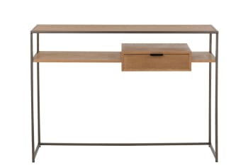 Ester - Console design en bois et métal avec 1 tiroir